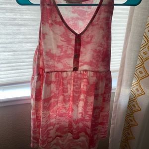 Pink Lily Pink and White Tanktop